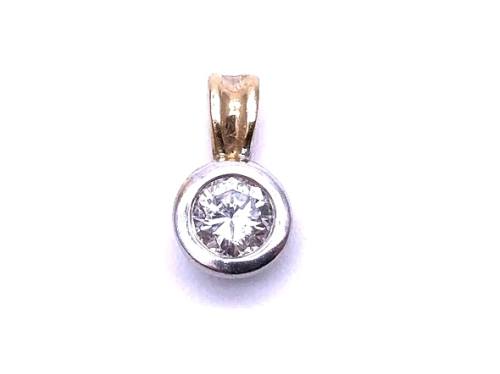 9ct Yellow & White Gold Diamond Pendant