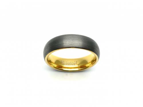 Tungsten Carbide & Yellow IP Plating Ring