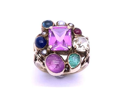 9ct Yellow Gold Multi-Stone Ring