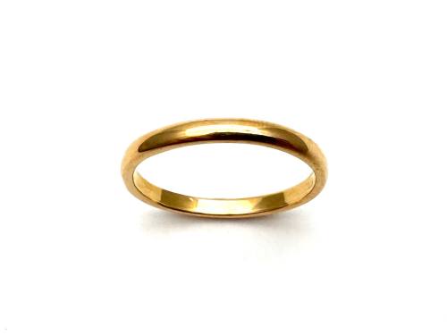 22ct Yellow Gold D Shape Wedding Ring