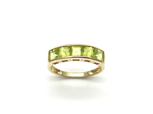 9ct Yellow Gold Peridot 5 Stone Ring
