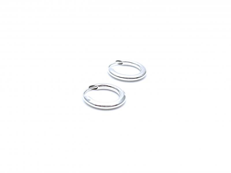 Silver Sleeper Hoop Earrings 13mm At Segal S Jewellers