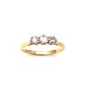 14ct Yellow Gold Diamond 3 Stone Ring