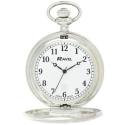 Chrome Plated Quartz Pocket Watch & Chain