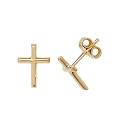 9ct Yellow Gold Cross Stud Earrings