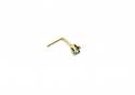 9ct Yellow Gold Green Crystal Nose Stud