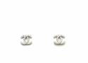 Silver Cz Cc Stud Earrings