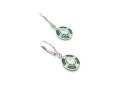 Silver Green CZ Art Deco Style Drop Earrings