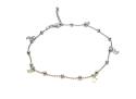 Silver Ball Chain Moon Charm Anklet