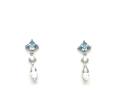 Silver CZ Mixed Shaped Drop Earrings