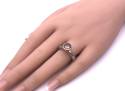 Silver Dark Orange CZ Ring Size N