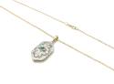 9ct Yellow Gold Emerald & Diamond Pendant & Chain