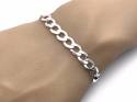 Silver Flat Curb Bracelet 8 Inch