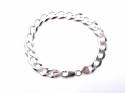 Silver Flat Curb Bracelet 8 Inch