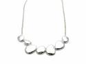 Silver Polished Pebble Necklet with T Bar Fastener