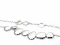 Silver Polished Pebble Necklet with T Bar Fastener