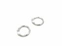 9ct White Gold Twisted Hoop Earrings 15mm