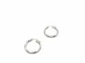 9ct White Gold Twisted Hoop Earrings 15mm