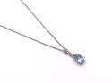 9ct Blue Topaz & Diamond Necklet