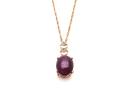 9ct Star Ruby & Diamond Pendant & Chain