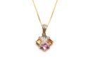 9ct Yellow Gold Multi Stone Pendant