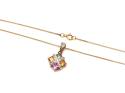 9ct Yellow Gold Multi Stone Pendant