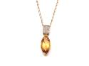 9ct Citrine & Topaz Pendant & Chain