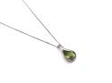 9ct White Gold Peridot Pendant & Chain