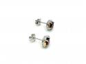 Silver Gold Plated Garnet Fancy Stud Earrings