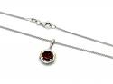 Silver Gold Plated Garnet Fancy Pendant & Chain