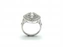Silver CZ Art Deco Style Cluster Ring
