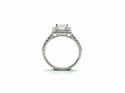 Silver CZ Square Halo Cluster Ring