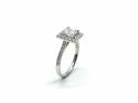 Silver CZ Square Halo Cluster Ring