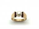 9ct Yellow Gold Pearl & Garnet Ring