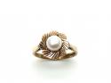 9ct Yellow Gold Pearl Solitaire Ring