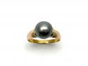 9ct Yellow Gold Black Pearl Ring