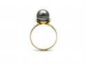 9ct Yellow Gold Black Pearl Ring