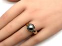 9ct Yellow Gold Black Pearl Ring