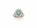 9ct Yellow Gold Green CZ Cluster Ring