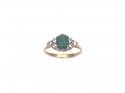 9ct Yellow Gold Green & Clear CZ Ring