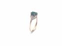 9ct Yellow Gold Green & Clear CZ Ring