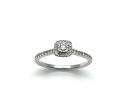 9ct White Gold Diamond Halo Ring 0.25ct