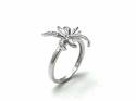 9ct White Gold Diamond Flower Ring