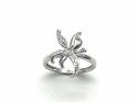 9ct White Gold Diamond Flower Ring