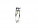 9ct White Gold Tanzaite & Diamond Ring