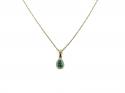 9ct Emerald & Diamond Pendant & Chain