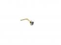 9ct Yellow Gold Blue Crystal Nose Stud