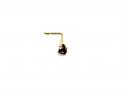 9ct Yellow Gold Purple Crystal Nose Stud