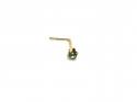 9ct Yellow Gold Green Crystal Nose Stud