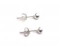 Silver Plain Ball Stud Earrings 4mm